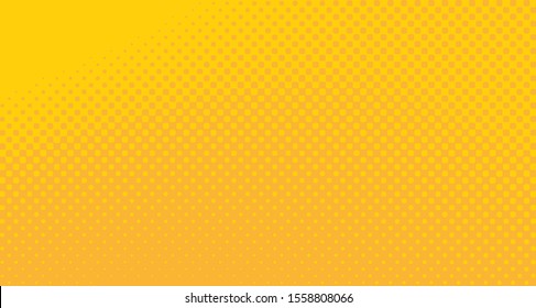 Bright orange yellow dotted background. Abstract polka dot background with halftone dots design. Gradient halftone pop art retro style comic. Vector illustration for sale banner. Eps 10.