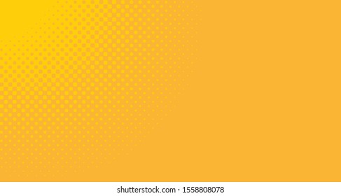 Bright orange yellow dotted background. Abstract polka dot background with halftone dots design. Gradient halftone pop art retro style comic. Vector illustration for sale banner. Eps 10.