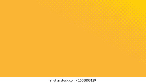 Bright orange yellow dotted background. Abstract polka dot background with halftone dots design. Gradient halftone pop art retro style comic. Vector illustration for sale banner. Eps 10.