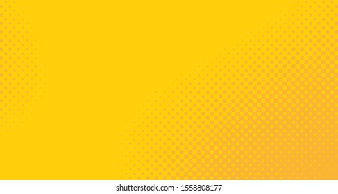 Bright orange yellow dotted background. Abstract polka dot background with halftone dots design. Gradient halftone pop art retro style comic. Vector illustration for sale banner. Eps 10.