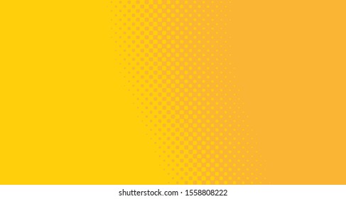 Bright orange yellow dotted background. Abstract polka dot background with halftone dots design. Gradient halftone pop art retro style comic. Vector illustration for sale banner. Eps 10.