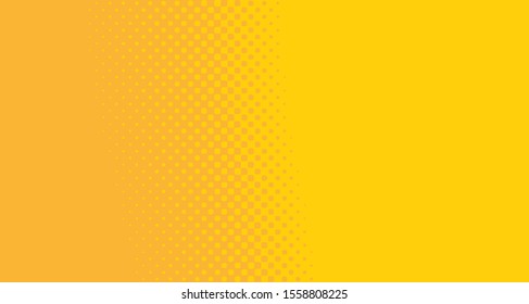 Bright orange yellow dotted background. Abstract polka dot background with halftone dots design. Gradient halftone pop art retro style comic. Vector illustration for sale banner. Eps 10.