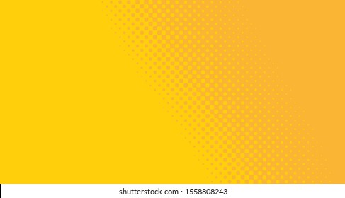 Bright orange yellow dotted background. Abstract polka dot background with halftone dots design. Gradient halftone pop art retro style comic. Vector illustration for sale banner. Eps 10.
