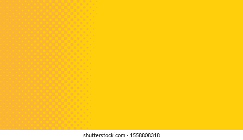 Bright orange yellow dotted background. Abstract polka dot background with halftone dots design. Gradient halftone pop art retro style comic. Vector illustration for sale banner. Eps 10.