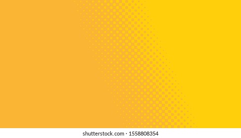 Bright orange yellow dotted background. Abstract polka dot background with halftone dots design. Gradient halftone pop art retro style comic. Vector illustration for sale banner. Eps 10.