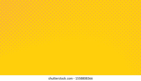 Bright orange yellow dotted background. Abstract polka dot background with halftone dots design. Gradient halftone pop art retro style comic. Vector illustration for sale banner. Eps 10.