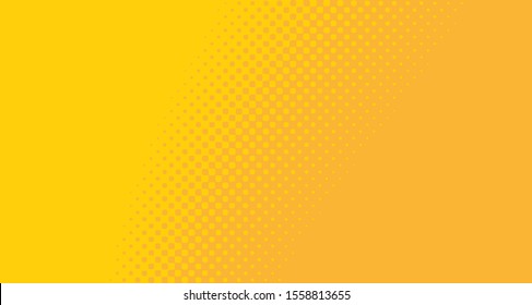 Bright orange yellow dotted background. Abstract polka dot background with halftone dots design. Gradient halftone pop art retro style comic. Vector illustration for sale banner. Eps 10.