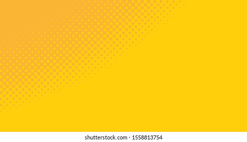 Bright orange yellow dotted background. Abstract polka dot background with halftone dots design. Gradient halftone pop art retro style comic. Vector illustration for sale banner. Eps 10.