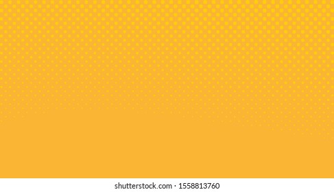 Bright orange yellow dotted background. Abstract polka dot background with halftone dots design. Gradient halftone pop art retro style comic. Vector illustration for sale banner. Eps 10.