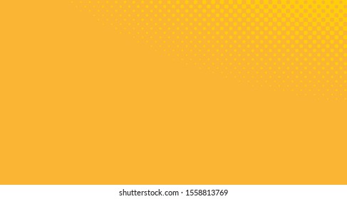 Bright orange yellow dotted background. Abstract polka dot background with halftone dots design. Gradient halftone pop art retro style comic. Vector illustration for sale banner. Eps 10.