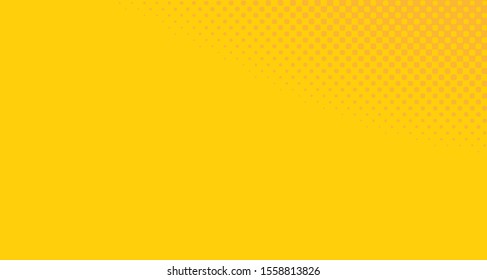 Bright orange yellow dotted background. Abstract polka dot background with halftone dots design. Gradient halftone pop art retro style comic. Vector illustration for sale banner. Eps 10.