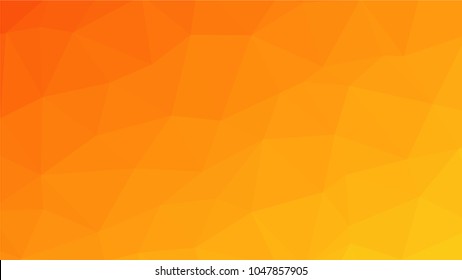Bright orange yellow low polygonal crystal background. Triangular polygon  pattern. Low poly vector illustration. Low polygonal backdrop