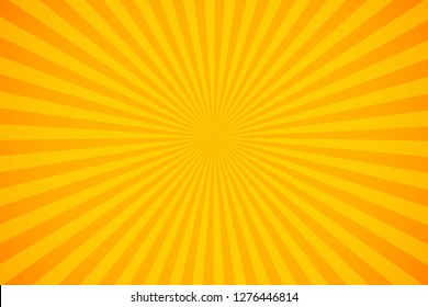 Bright orange and yellow rays vector background