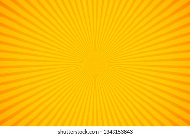 Bright orange and yellow rays vector background