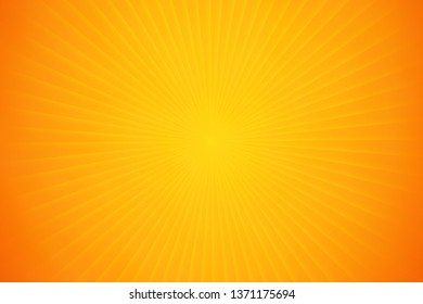 Bright orange and yellow rays vector background