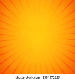 Bright orange and yellow rays vector background