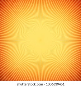 Bright orange and yellow rays vector background