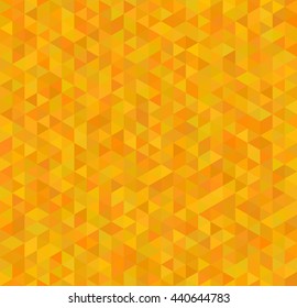 Bright orange and yellow triangles, abstract seamless pattern