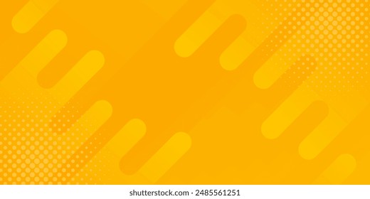 Bright orange-yellow abstract dynamic background. Modern wallpaper with halftone. Beautiful vector design for templates, banners, covers, brochures, websites, and pages