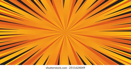 Bright orange-yellow gradient abstract background. Orange comic sunburst effect background with halftone. Suitable for templates, sales banners, events, ads, web, and pages