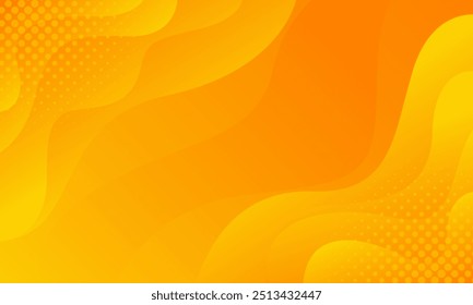 Fundo de onda fluido abstrato brilhante laranja-amarelo gradiente com meio-tom, papel de parede dinâmico moderno. Adequado para modelos, banners de vendas, negócios, anúncios, web e páginas