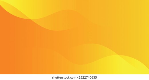 Bright orange-yellow gradient abstract fluid wave background with halftone, modern dynamic wallpaper.