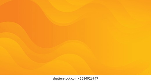 Bright orange-yellow gradient abstract fluid wave background with halftone, modern dynamic wallpaper. Suitable for templates, sales banners,