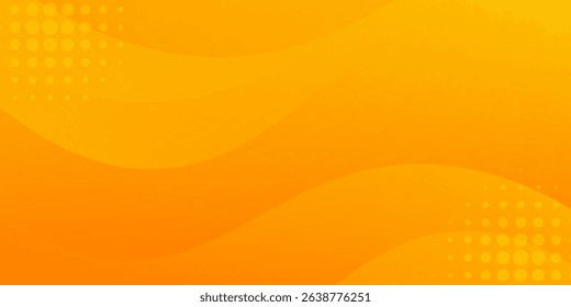Bright orange-yellow gradient abstract fluid wave background with halftone, modern dynamic wallpaper. Suitable for templates, sales banners, business, ads, web and pages