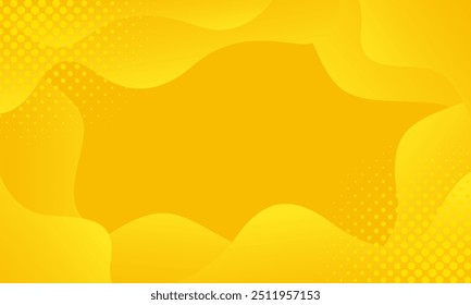 Fondo de onda fluida de gradiente naranja-amarillo brillante con semitono, Fondo de pantalla dinámico abstracto. Adecuado para Plantillas, Anuncios de venta, eventos, anuncios, Web y páginas