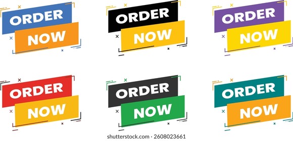 Bright Order Now Call to Action Buttons in Various Bold Colors for Online Engagement

