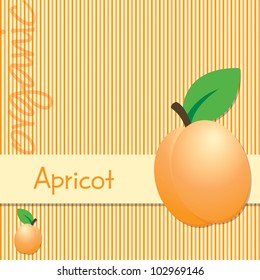 Bright organic apricot card in vector format.