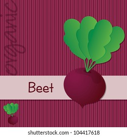 Bright organic Beetroot card in vector format.