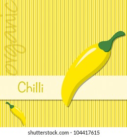 Bright organic chilli pepper card in vector format.