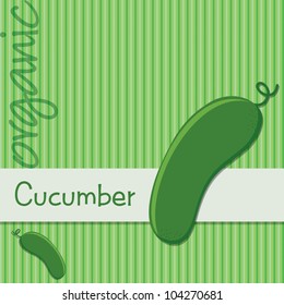 Bright organic cucumber card in vector format.