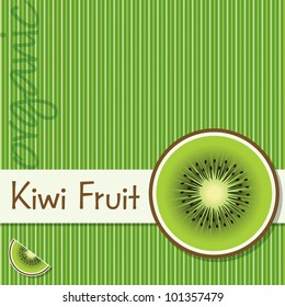 Bright organic kiwi fruit card in vector format.