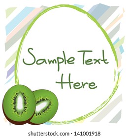 Bright organic kiwi fruit card in vector format.