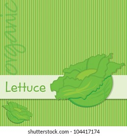 Bright organic lettuce card in vector format.
