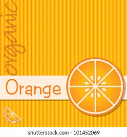 Bright organic orange card in vector format.