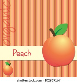 Bright organic peach card in vector format.