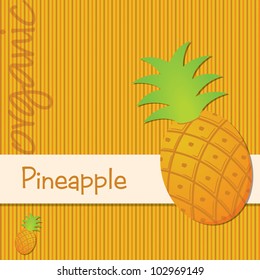 Bright organic pineapple card in vector format.