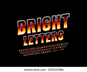 Bright original Font. Colorful Alphabet Letter, Numbers and Symbols. 