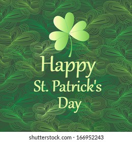 Bright ornamental  card with leaf for St. Patrick's Day