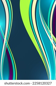 Rayas y líneas de flujo luminosas que se superponen. Diseño moderno. Ilustración del vector