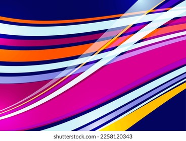 Bright overlapping flowing stripes and lines. Modern design. Vector illustration