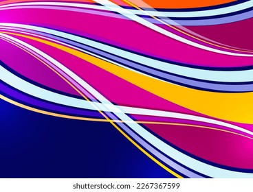 Bright overlapping flowing stripes and lines. Modern design. Vector illustration