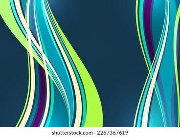 Bright overlapping flowing stripes and lines. Modern design. Vector illustration
