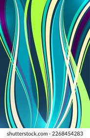 Bright overlapping flowing stripes and lines. Modern design. Vector illustration
