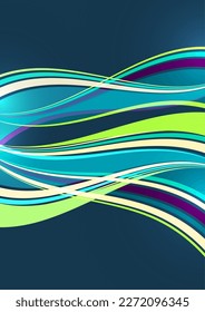 Bright overlapping flowing stripes and lines. Modern design. Vector illustration