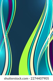 Bright overlapping flowing stripes and lines. Modern design. Vector illustration