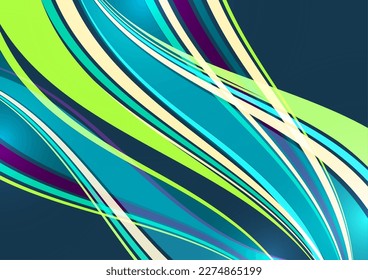 Bright overlapping flowing stripes and lines. Modern design. Vector illustration
